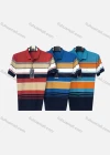 Wholesale Men's Casual Striped Colorblock Patch Pocket Short Sleeve Polo Shirt 301# - Liuhuamall