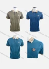 Wholesale Men's Casual Plain Logo Striped Contrast Short Sleeve Polo Shirt 101# - Liuhuamall