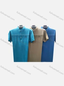 Wholesale Men's Casual Plain Greek Key Logo Striped Short Sleeve Polo Shirt P17#, LIUHUA CLOTHING WHOLESALE