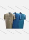 Wholesale Men's Casual Plain Logo Striped Short Sleeve Polo Shirt P13# - Liuhuamall
