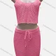 Wholesale Women's Vacation Plain Hollow Out Tank Crop Top & Drawstring Short Skirts Cover Up 2 Piece Set 80254# 524# Clothing Wholesale Market Liuhua