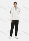 Wholesale Men's Long Sleeve Striped Pockets Zipper Jacket Drawstring Solid Pants 2-Piece Set - Liuhuamall