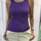 Wholesale Women's Casual Plain Crew Neck Knit Tank Top VL168# Purple Wholesale Clothing Market & Suppliers -LIUHUAMALL