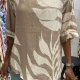 Wholesale Women's Casual Leaf Print Crew Neck Half Sleeve Woven Top JSN145# Khaki Clothing Wholesale Market Liuhua