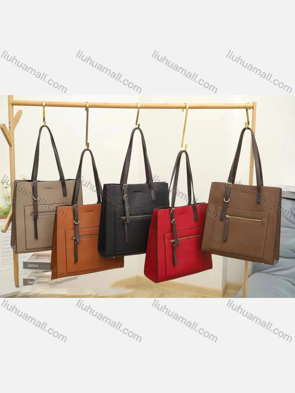 Wholesale Women's Casual Leather Shoulder Plain Zipper Pockets Ladies Handbag 2103#