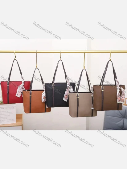 Wholesale Women's Casual Leather Shoulder Plain Scarf Decor Ladies Handbag 2226#
