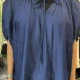 Wholesale Women's Casual Plain Ruched Tie Front Short Sleeve Woven Top 705# Navy Clothing Wholesale Market Liuhua