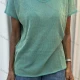Wholesale Women's Casual Plain V Neck Short Sleeve Knit T-Shirt VL169# Green Clothing Wholesale Market Liuhua