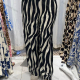 Wholesale Women's Casual Zebra Stripe High Waist Woven Wide Leg Pants JSN138# Black Wholesale Clothing Market & Suppliers -LIUHUAMALL