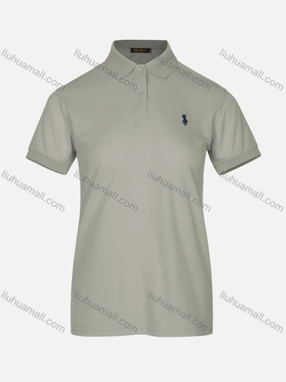 Wholesale Women's Casual Plain Short Sleeve Polo Shirt