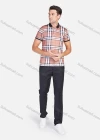 Wholesale Men's Cotton Plaid Print Short Sleeve Casual Daily Life Polo Shirt - Liuhuamall