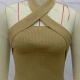 Wholesale Women's Causal Halter Sleeveless Plain Knit Top 532# Clothing Wholesale Market Liuhua
