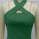 Wholesale Women's Causal Halter Sleeveless Plain Knit Top 549# Clothing Wholesale Market Liuhua
