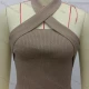 Wholesale Women's Causal Halter Sleeveless Plain Knit Top Bole Clothing Wholesale Market Liuhua