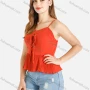 Wholesale Women's Casual Chiffon Spaghetti Strap Shirred Peplum Hem Cami Top preview