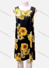 Wholesale Women's Casual Sunflower Print Knee Length Tank Dress - Liuhuamall