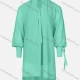 Wholesale Women's Plain Tie-Neck High Low Hem Long Sleeve Tunic 17# Clothing Wholesale Market Liuhua