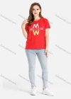 Wholesale Women's Casual Letter Print Crew Neck Short Sleeve Tee - Liuhuamall