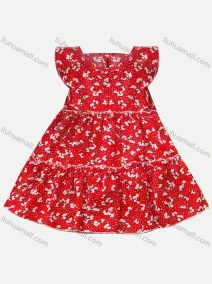 Wholesale Girls Ruffle Hem Floral Print Dress, LIUHUA CLOTHING WHOLESALE