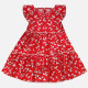 Girls Ruffle Hem Floral Print Dress Red Clothing Wholesale Market -LIUHUA