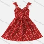 Wholesale Girls Casual V Neck Heart Print Dress preview