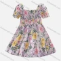 Wholesale Girls Shirred Flower Print Dress preview