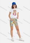 Wholesale Women's Sporty Elastic Waist Cartoon Print Biker Shorts - Liuhuamall