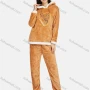 Wholesale Women's Soft Lounge Long Sleeve Embroidery Letter Fuzzy Drawstring Hooded Sweatshirt & Pant Homewear Sets preview