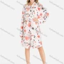 Wholesale Women's Casual Floral Print Button Down Long Sleeve Short Shirt Dress With Belt preview