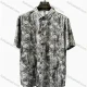 Wholesale In Stock Men's Slim - Fit Short - Sleeve Printed Shirt | Abstract Pattern Casual Dress Shirt for Men Black Clothing Wholesale Market Liuhua