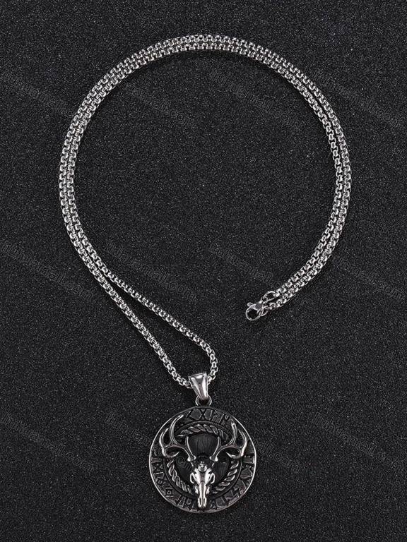 Wholesale Stainless Steel Carved Chain Necklace GL0076#