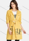 Wholesale Women's Casual Letter Print Round Neck Tank Top & Long Sleeve Lapel Drawstring Mid Length Jacket 2 Piece Set - Liuhuamall