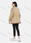 Wholesale Women's Long Sleeve Flap Pockets Drawstring Buttons Zip Up Plain Jacket - Liuhuamall