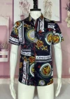Wholesale Men's Casual Allover Print Baroque Style Short Sleeve Shirt - Liuhuamall