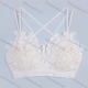 Wholesale Women's Sexy Criss Cross Crochet Guipure Lace Camisoles With Built-in Bra White Clothing Wholesale Market Liuhua