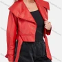 Wholesale Women's Fashion Plain Crop Leather Jacket With Belt preview