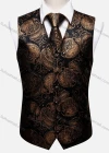 Wholesale Men's Formal Paisley Print Silky Waistcoat With Necktie 2-piece Set - Liuhuamall