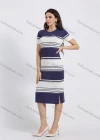 Wholesale Women's Striped Colorblock Slit Hem Rib Knit Dress Wtih Cardigan 2 Piece Set - Liuhuamall