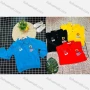 Wholesale Boy's Comfy Long Sleeve Letter Print Button Elastic Polo Shirt preview