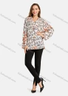 Wholesale Woman's Casual V Shirt Collar Long Sleeve Tie Dye Floral Print Tunic - Liuhuamall