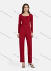 Wholesale Women's Casual Plain Long Sleeve Button Down Crop Top 2-Piece Set - Liuhuamall