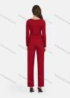 Wholesale Women's Casual Plain Long Sleeve Button Down Crop Top 2-Piece Set - Liuhuamall