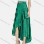 Wholesale Women's Elegant Spot Print High Waist Ruffle Trim Asymmetrical Hem Metal Chain Decor Midi Skirts preview