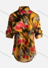 Wholesale Women's Vintage Long Sleeve Floral Pattern Collared Button Down Shirt 23068# - Liuhuamall