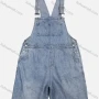 Wholesale Women's Straight Wide Leg Side Pocket Short Suspenders Denim Romper preview
