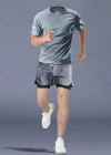 Wholesale Men's Fitness Clothes Marathon Running Training Short Sleeve shirts With Shorts Quick-drying Sports Set - Liuhuamall