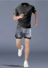 Wholesale Men's Fitness Clothes Marathon Running Training Short Sleeve shirts With Shorts Quick-drying Sports Set - Liuhuamall