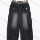 Wholesale Women's Casual Faded Wide Leg Jeans 867# Black Clothing Wholesale Market Liuhua