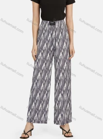 Wholesale Women's Casual High Waist Drawstring Allover Print Wide Leg Pants 2015#, LIUHUA CLOTHING WHOLESALE