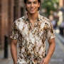Wholesale 2026 Men's Slim Fit Short Sleeve Printed Shirt - Wholesale & In Stock, Abstract Artistic Pattern Casual Business Shirt preview